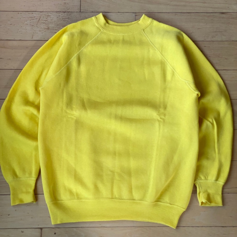 VTG Late 1950s Wright & Ditson Unwashed/Unworn Yellow Sweatshirt Raglan Crewneck